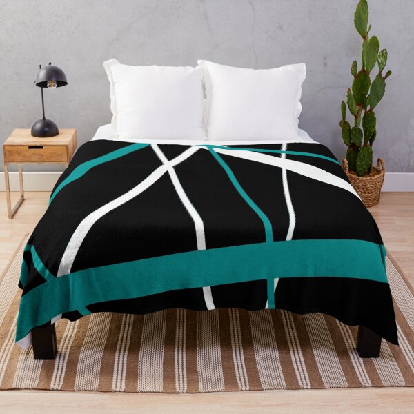 Item preview, Bold Teal-Blue Diagonal Lines White Accents designed and sold by taiche.
