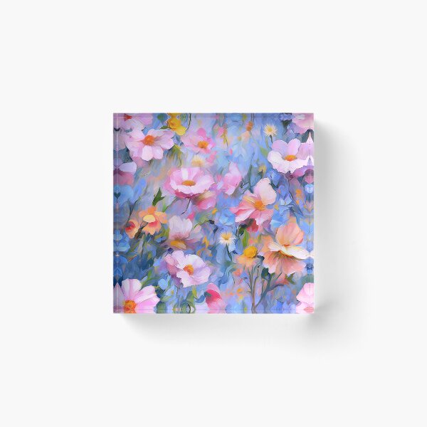 Item preview, Fairytale Fantasy Pink Floral Abstract On Sky Blue designed and sold by DEC02.