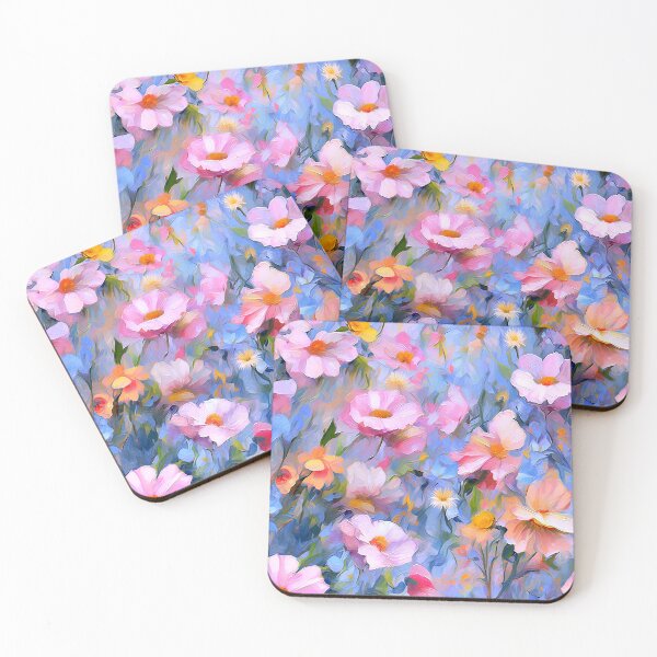 Item preview, Fairytale Fantasy Pink Floral Abstract On Sky Blue designed and sold by DEC02.
