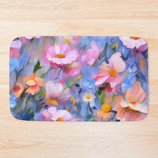 Item preview, Fairytale Fantasy Pink Floral Abstract On Sky Blue designed and sold by DEC02.