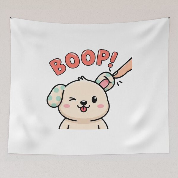 Item preview, Adorable Puppy Face Boop – Kawaii Dog Portrait Cartoon Illustration designed and sold by Charonde.