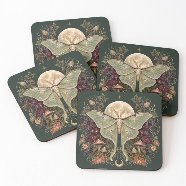 Item preview, Green Luna Moth Moon Phases Cottagecore Botanical designed and sold by SasmitaStudioCo.