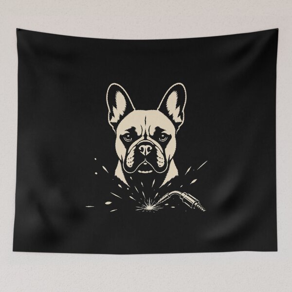 Item preview, French Bulldog Welder - Welding Dog Vintage Line Art designed and sold by RusticMeadow.