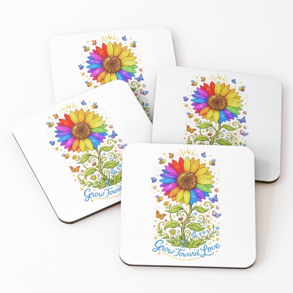Item preview, Grow Toward Love - Rainbow Pride Sunflower Illustration designed and sold by DesignsCreative.