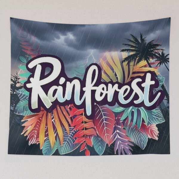 Item preview, rainforest stormy weather colorful botanical nature typography designed and sold by SmashingDeals.