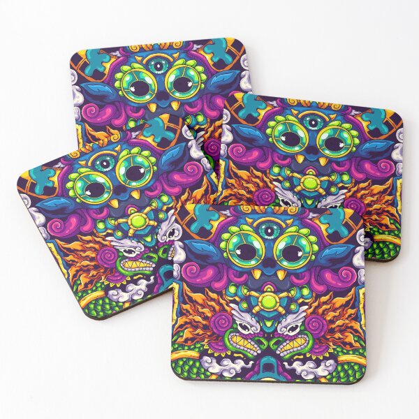 Item preview, Trippy Cosmic Beast and Twin Dragon Illustration designed and sold by koyung500Store.