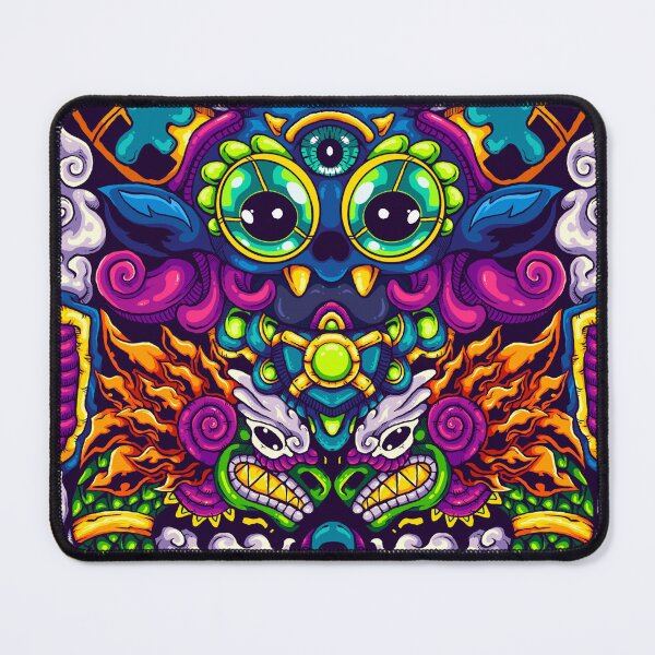 Item preview, Trippy Cosmic Beast and Twin Dragon Illustration designed and sold by koyung500Store.