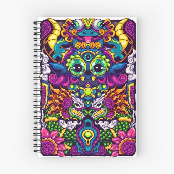 Item preview, Trippy Cosmic Beast and Twin Dragon Illustration designed and sold by koyung500Store.