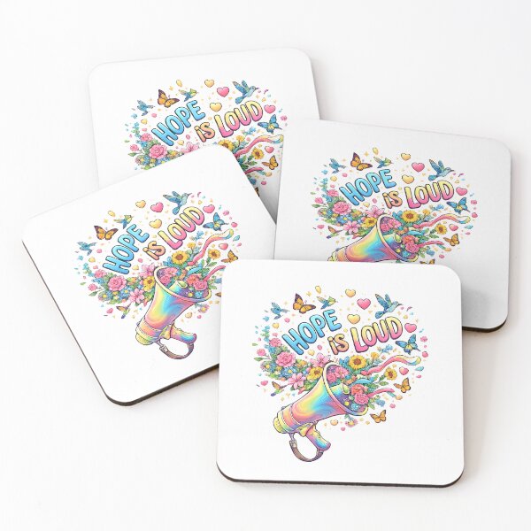 Item preview, Hope Is Loud - Rainbow Pride Megaphone Floral Art designed and sold by DesignsCreative.