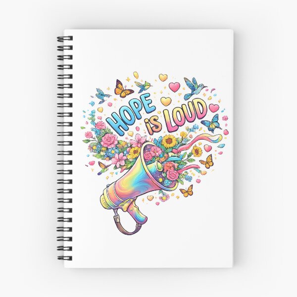 Item preview, Hope Is Loud - Rainbow Pride Megaphone Floral Art designed and sold by DesignsCreative.