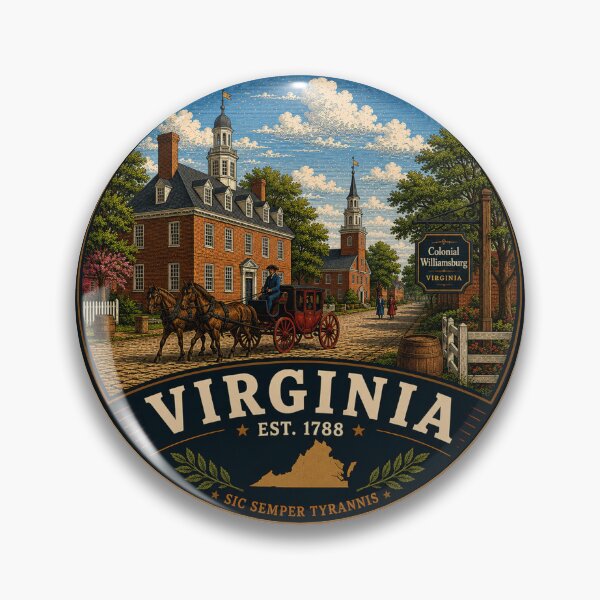 Item preview, Virginia Retro State Badge – Vintage Travel Graphic designed and sold by Mac Sketches.