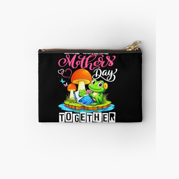 Item preview, Our First Mother's Day Together Cute Frog and Mushroom Pond Family Design designed and sold by MiALopezArt.