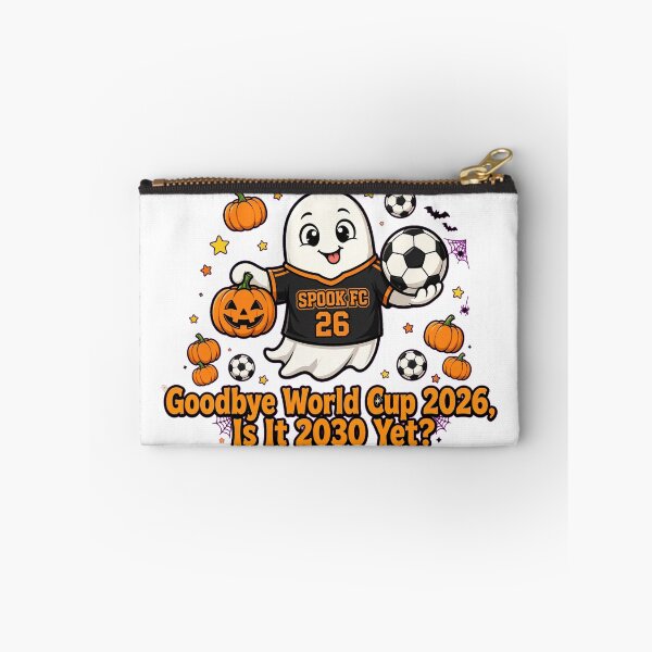 Item preview, Goodbye World Cup 2026 Is It 2030 Yet Funny Halloween Ghost Soccer designed and sold by positivitymed.