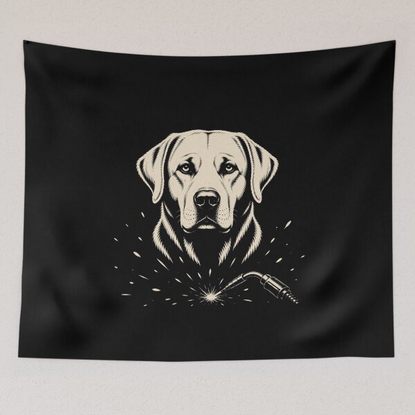 Item preview, Labrador Retriever Welder – Welding Dog Vintage Line Art designed and sold by RusticMeadow.