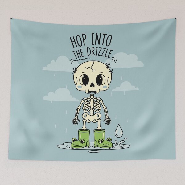 Item preview, Cute Skeleton in Frog Rain Boots Hop into the Drizzle Kawaii Spooky Season designed and sold by Amir Faysal.