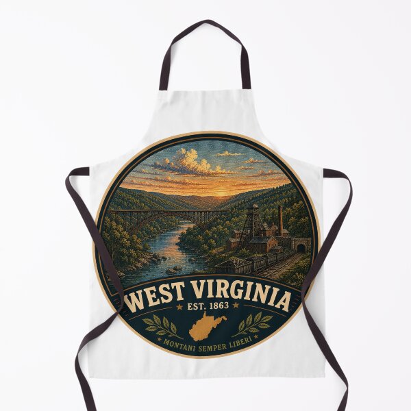 Item preview, West Virginia Retro State Badge – Vintage Travel Graphic designed and sold by Mac Sketches.