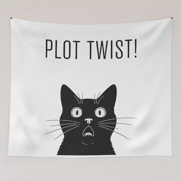 Item preview, Funny Black Cat Plot Twist Shocked Face Face Expression Humorous Kitty designed and sold by Amir Faysal.
