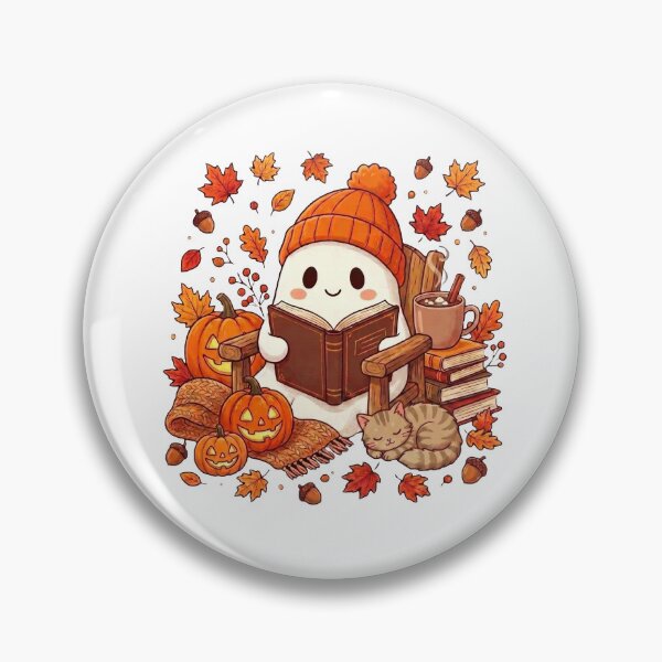 Item preview, Cozy Ghost Reading Books Coffee Spooky Halloween Book Lover Fall  designed and sold by HalloweenGift.