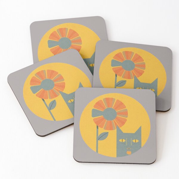Item preview, Peekaboo Cat and Retro Flower designed and sold by mellow-koko.