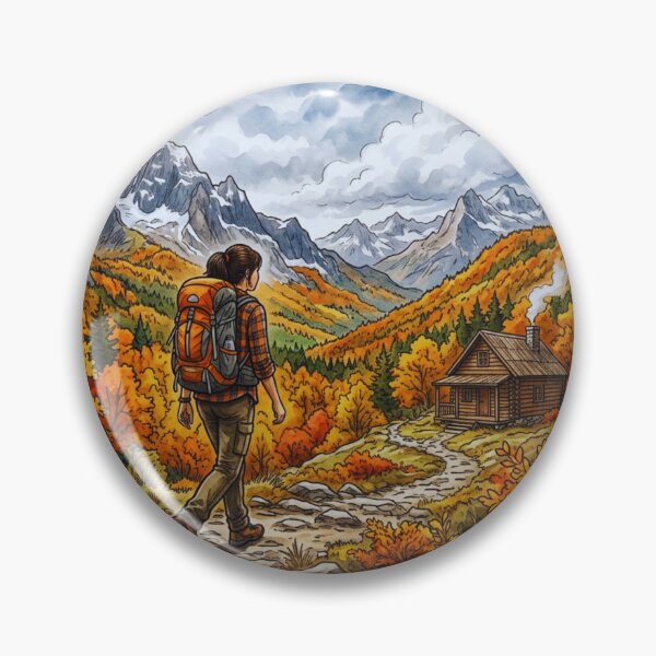 Item preview, Autumn Mountain Hike Torn Paper Landscape designed and sold by GabeMountainArt.