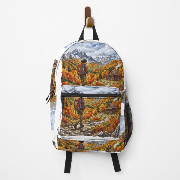 Item preview, Autumn Mountain Hike Torn Paper Landscape designed and sold by GabeMountainArt.
