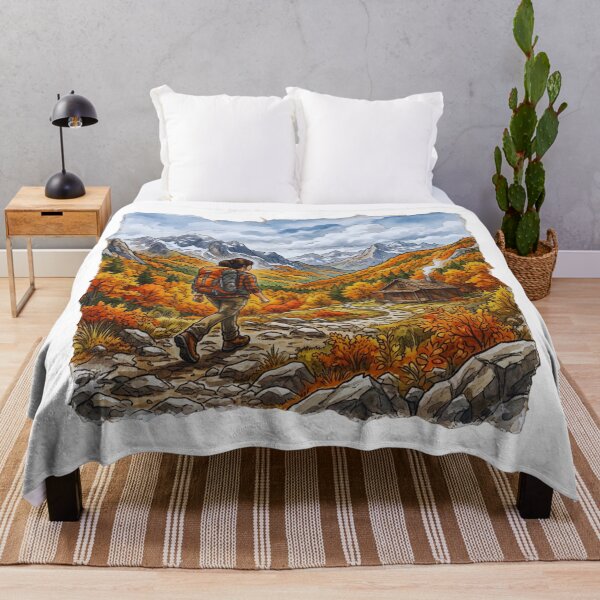 Item preview, Autumn Mountain Hike Torn Paper Landscape designed and sold by GabeMountainArt.