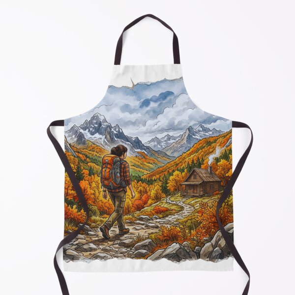 Item preview, Autumn Mountain Hike Torn Paper Landscape designed and sold by GabeMountainArt.