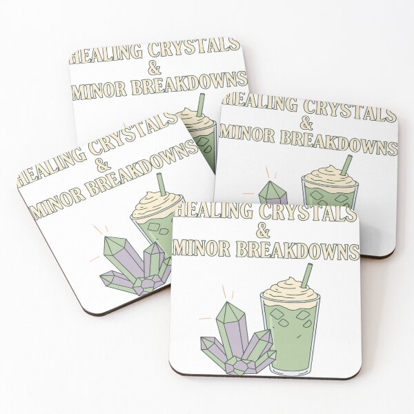 Item preview, "Healing Crystals & Minor Breakdowns" Funny Matcha Graphic - Spiritual Humor - Mental Health Meme Art designed and sold by BestChoiceService.