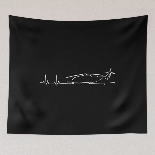 Item preview, Helicopter Heartbeat Pulse Line Art designed and sold by GiaoCalonas.