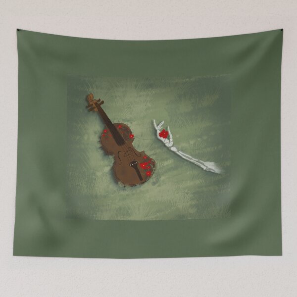 Item preview, Echo of the Last Melody | Violin Illustration with Red Orchids designed and sold by Astral-AL.
