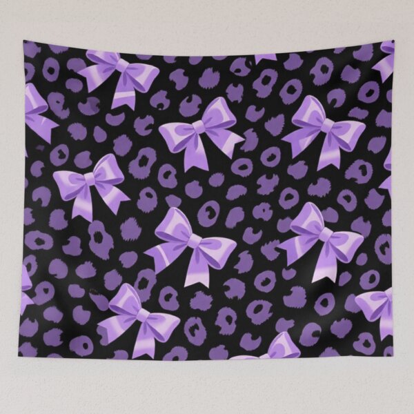 Item preview, Midnight Leopard & Lavender Bows | Luxury Fashion Pattern designed and sold by PrincessJStudio.