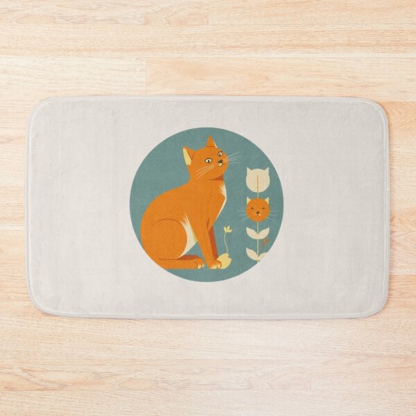 Item preview, Orange Cat and Flower Friend designed and sold by mellow-koko.