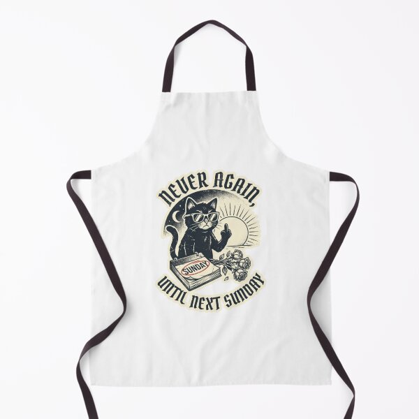 Item preview, Never Again Until Next Sunday Black Cat Humor designed and sold by PullixArt.