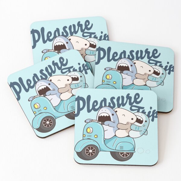 Item preview, Pleasure Ride Cute Sharks on Scooter T-Shirt | Funny Kawaii Shark Cartoon Design designed and sold by RajDeals.