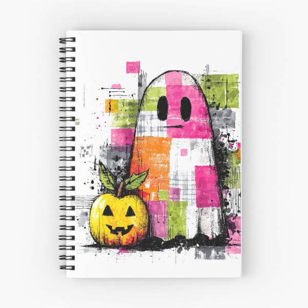 Item preview, Colorful Grunge Halloween Ghost with Pumpkin designed and sold by colorful-white.