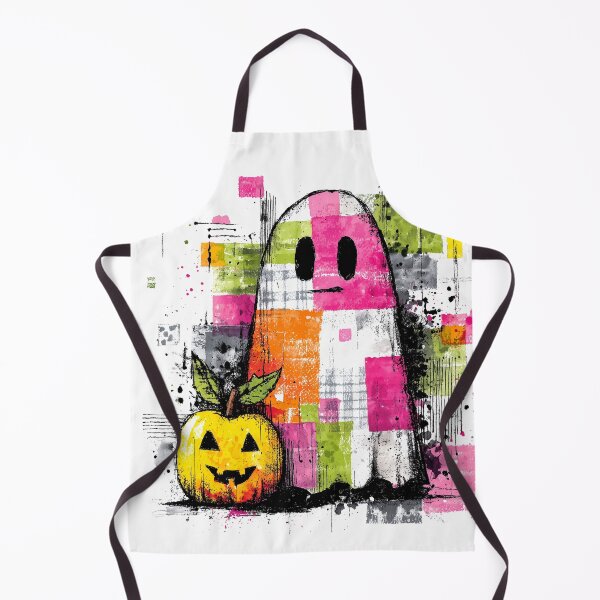 Item preview, Colorful Grunge Halloween Ghost with Pumpkin designed and sold by colorful-white.