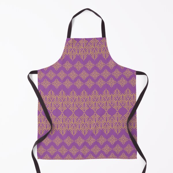 Item preview, Seamless Gold Ikat Ornamental Pattern on Purple Background designed and sold by ChaReePat.