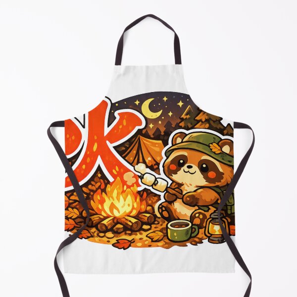 Item preview, Fire Kanji Tanuki Campfire Marshmallow Sticker | Cute Japanese Camping Kawaii Design designed and sold by kawaii animal store (in Japan).