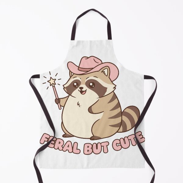 Item preview, "Feral But Cute" Funny Raccoon Graphic - Pink Cowboy Hat Kawaii Trash Panda - Chaotic Aesthetic Art designed and sold by BestChoiceService.