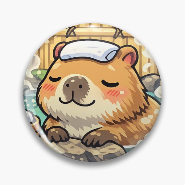 Item preview, Kawaii Capybara Relaxing in Japanese Onsen Sticker | Cute Hot Spring Anime Animal designed and sold by kawaii animal store (in Japan).
