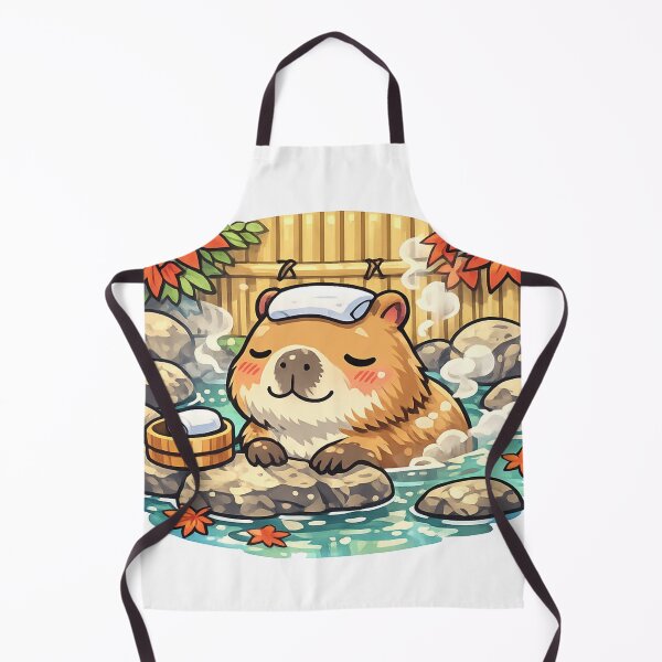 Item preview, Kawaii Capybara Relaxing in Japanese Onsen Sticker | Cute Hot Spring Anime Animal designed and sold by kawaii animal store (in Japan).