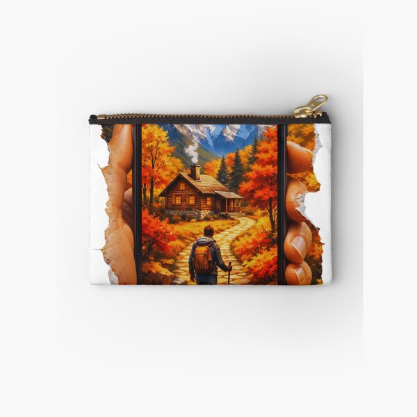 Item preview, Autumn Hiking Scene through Smartphone Screen with Torn Edge Effect designed and sold by GabeMountainArt.