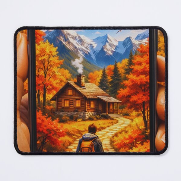 Item preview, Autumn Hiking Scene through Smartphone Screen with Torn Edge Effect designed and sold by GabeMountainArt.