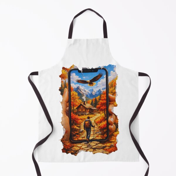 Item preview, Autumn Hiking Scene through Smartphone Screen with Torn Edge Effect designed and sold by GabeMountainArt.