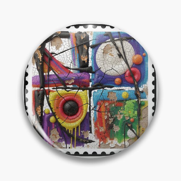 Item preview, playful disorder C cracked peeling colorful weathered geometric abstract design designed and sold by SmashingDeals.