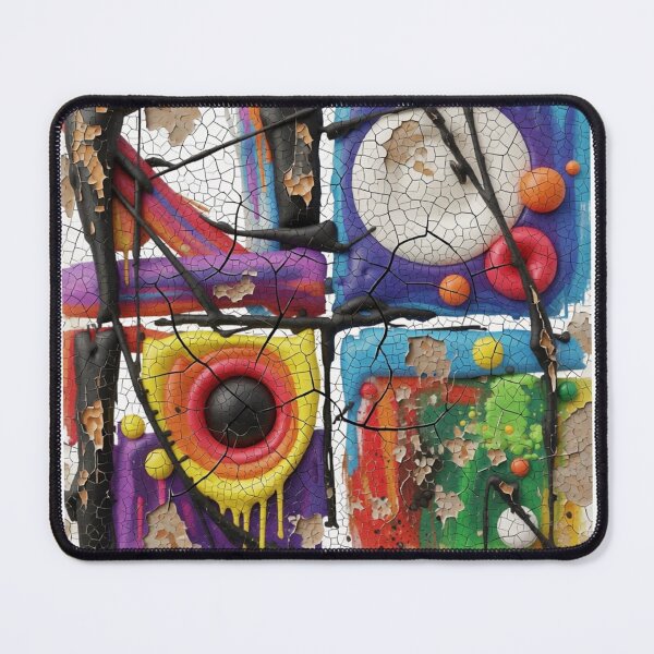 Item preview, playful disorder C cracked peeling colorful weathered geometric abstract design designed and sold by SmashingDeals.