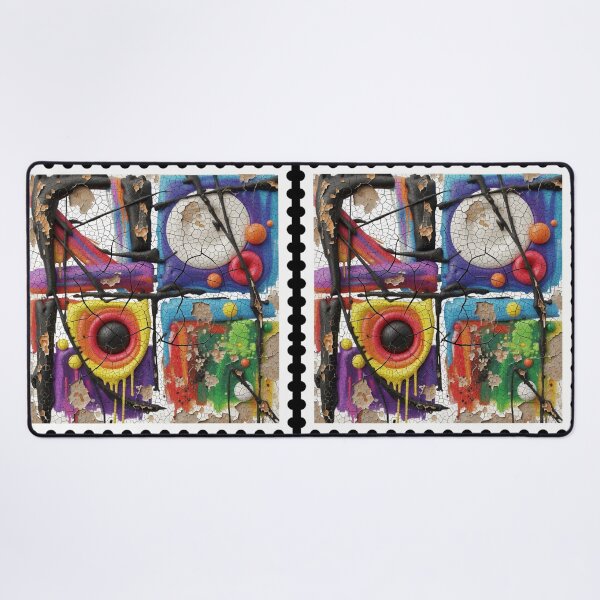 Item preview, playful disorder C cracked peeling colorful weathered geometric abstract design designed and sold by SmashingDeals.
