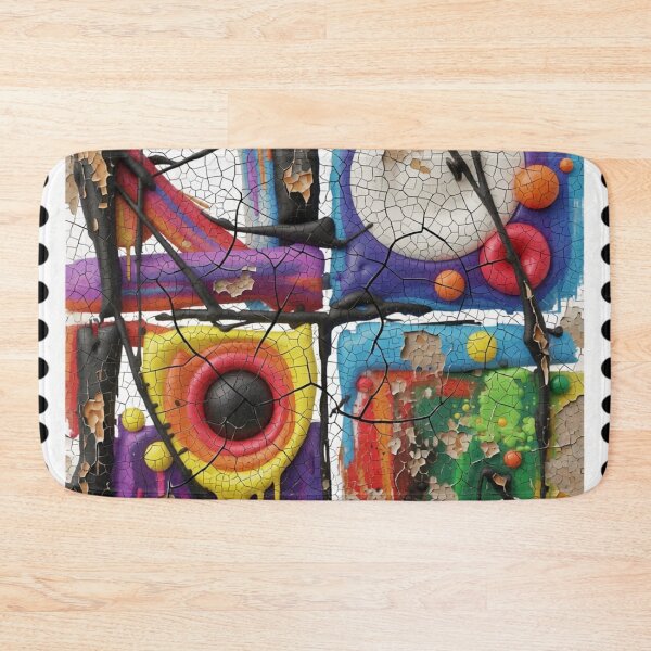 Item preview, playful disorder C cracked peeling colorful weathered geometric abstract design designed and sold by SmashingDeals.
