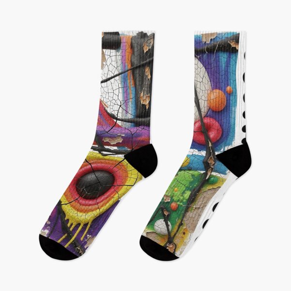 Item preview, playful disorder C cracked peeling colorful weathered geometric abstract design designed and sold by SmashingDeals.