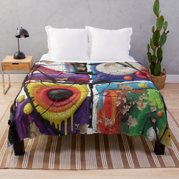 Item preview, playful disorder C cracked peeling colorful weathered geometric abstract design designed and sold by SmashingDeals.